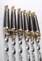 Набор шампуров с декоративным литьем и дер. ручкой "Мечта охотника" (6 шт)