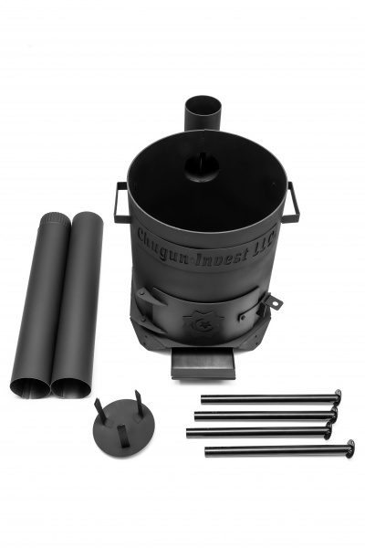 Очаг для казана диам.400мм (казан 16-20л) разборный усиленный с дымоходом