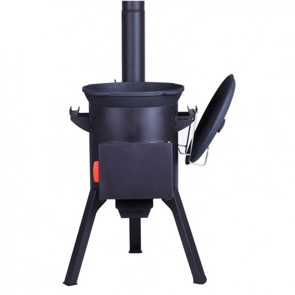 Очаг "Берель" на 12 литров + Казан 12л Syton с чугунной крышкой