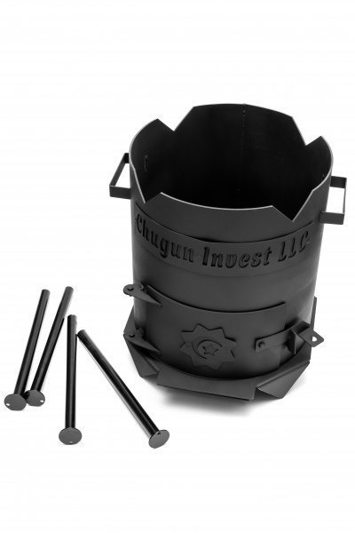 Печь для казана разборная усиленная с дверцей, диам.300мм(казан 4,5-6л)