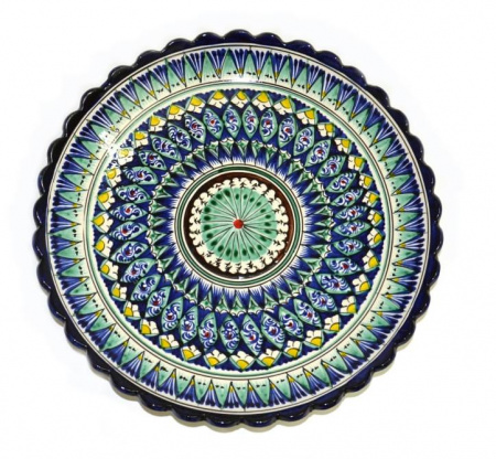 Тарелка "Риштан" с резным краем диам.28см