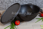 Казан узбекский чугунный 10л круглое дно с крышкой-гриль