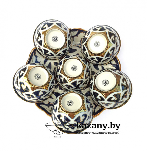 Чайный сервиз Пахта на 6 персон. Фарфор. Узбекистан