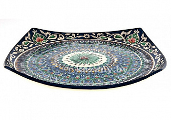 Блюдо для десертов малое "Риштан" 20х20см. Узбекская посуда