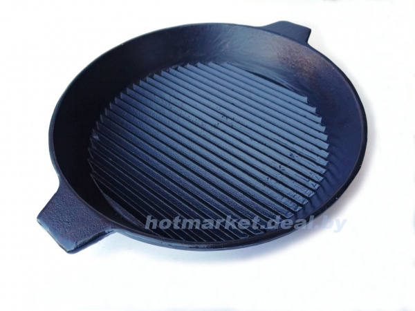 Сковорода чугунная гриль без пресса, диам.290 мм