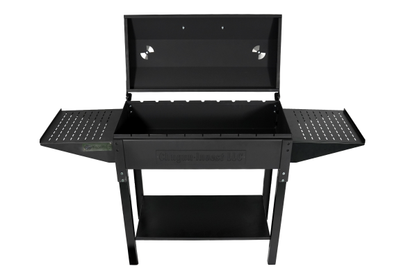Мангал "Дачный BBQ" разборный с боковыми столиками и крышкой