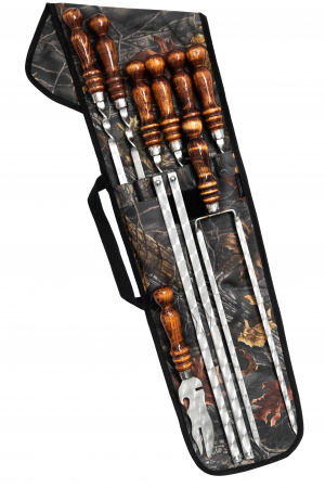 Набор шампуров в чехле "Охотничий"