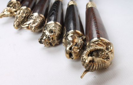 Набор шампуров с декоративным литьем и дер. ручкой "Африка" (6 шт)