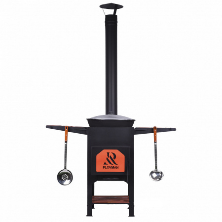 Печь "Plovman" + Казан узбекский 12л с крышкой (круглое дно)