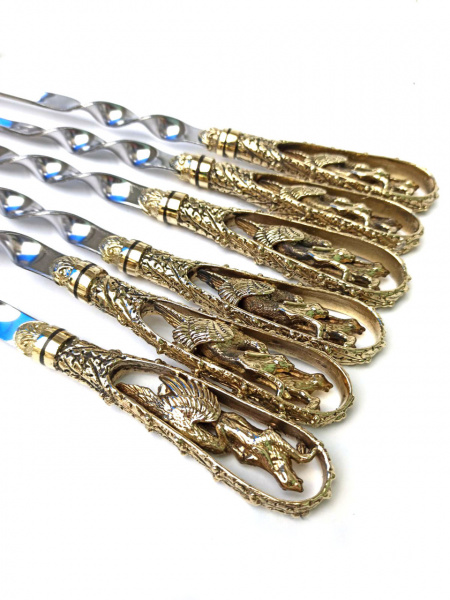 Набор шампуров с декоративным литьем "Соколиная охота" (6 шт)
