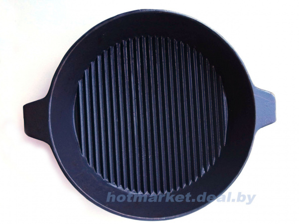 Сковорода чугунная гриль без пресса, диам.290 мм