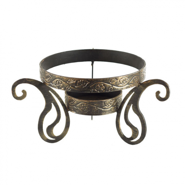 Садж стальной 35 см + подставка кованая "Султан"