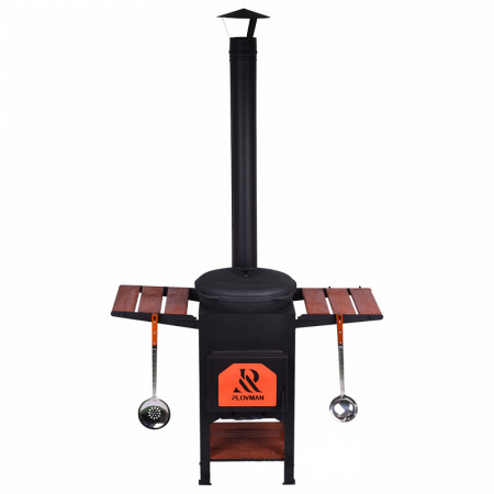 Печь "Plovman" + Казан 10л Syton с чугунной крышкой