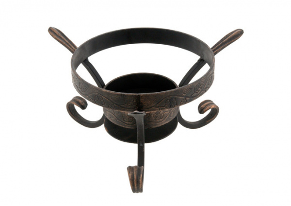 Садж чугунный 40 см + подставка кованая "Шелковый путь"