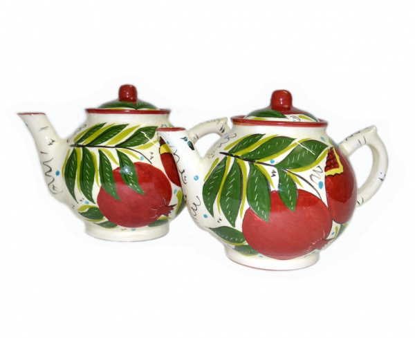 Чайник узбекский керамический. Гранат. 1 литр