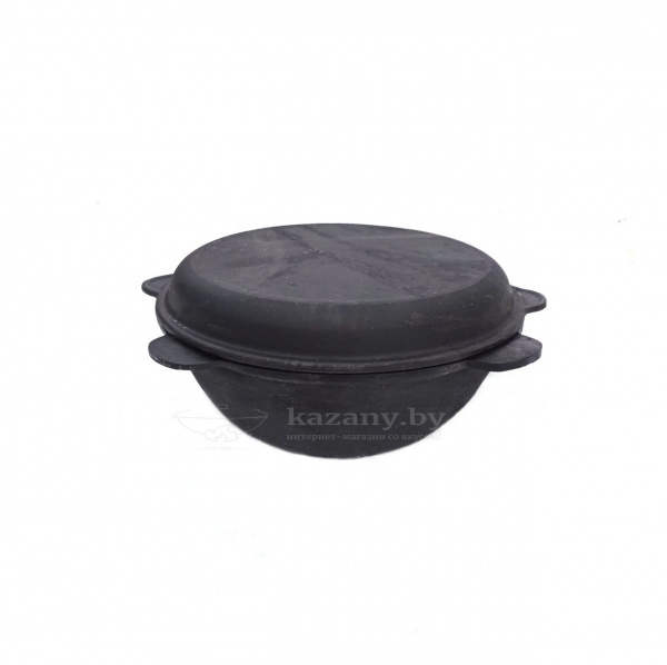 Казан узбекский чугунный 22л круглое дно с крышкой-сковородой