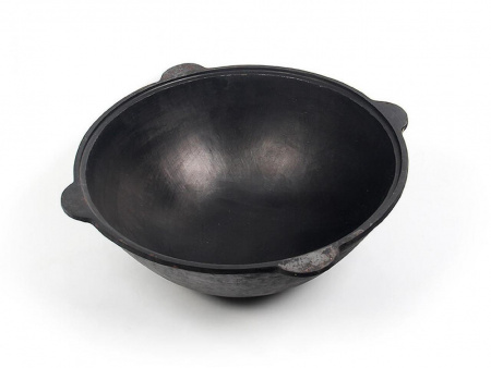 Казан узбекский чугунный 80л круглое дно