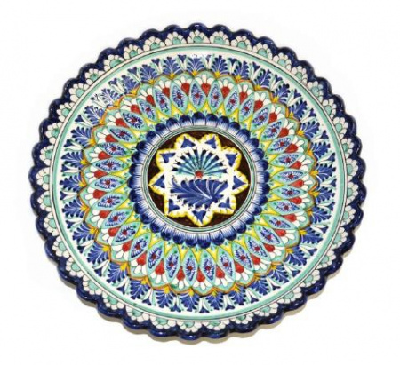 Тарелка "Риштан" с резным краем диам.28см