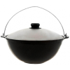 Казан узбекский чугунный 8л круглое дно с алюминиевой крышкой с подвесной ручкой